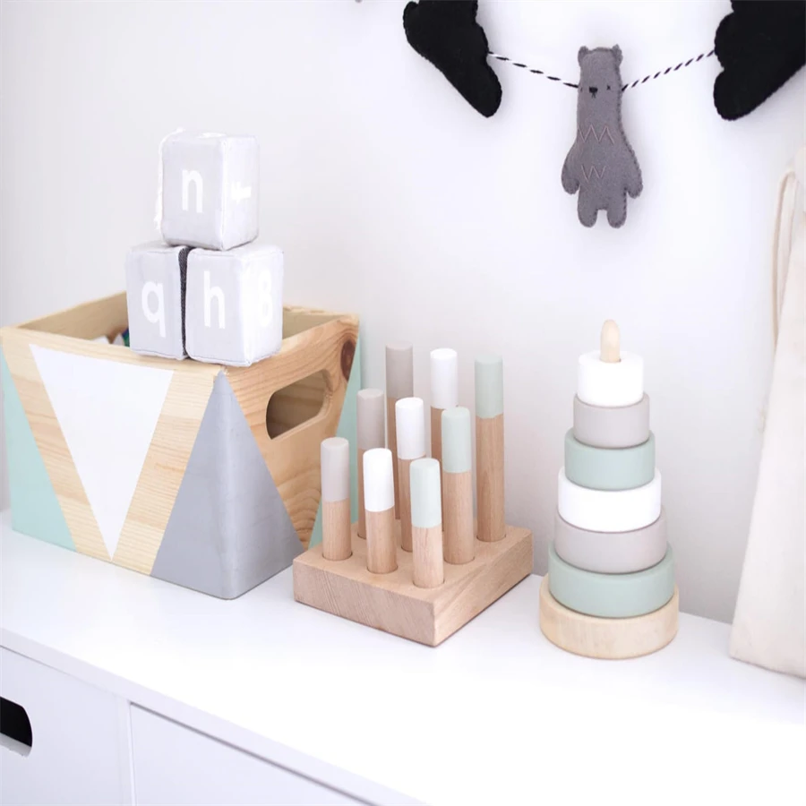 Wholesale Custom Wooden Handmade Kids Peg Sorter Waldorf Toddlers Natural Educational Gifts Baby Montessori Toy