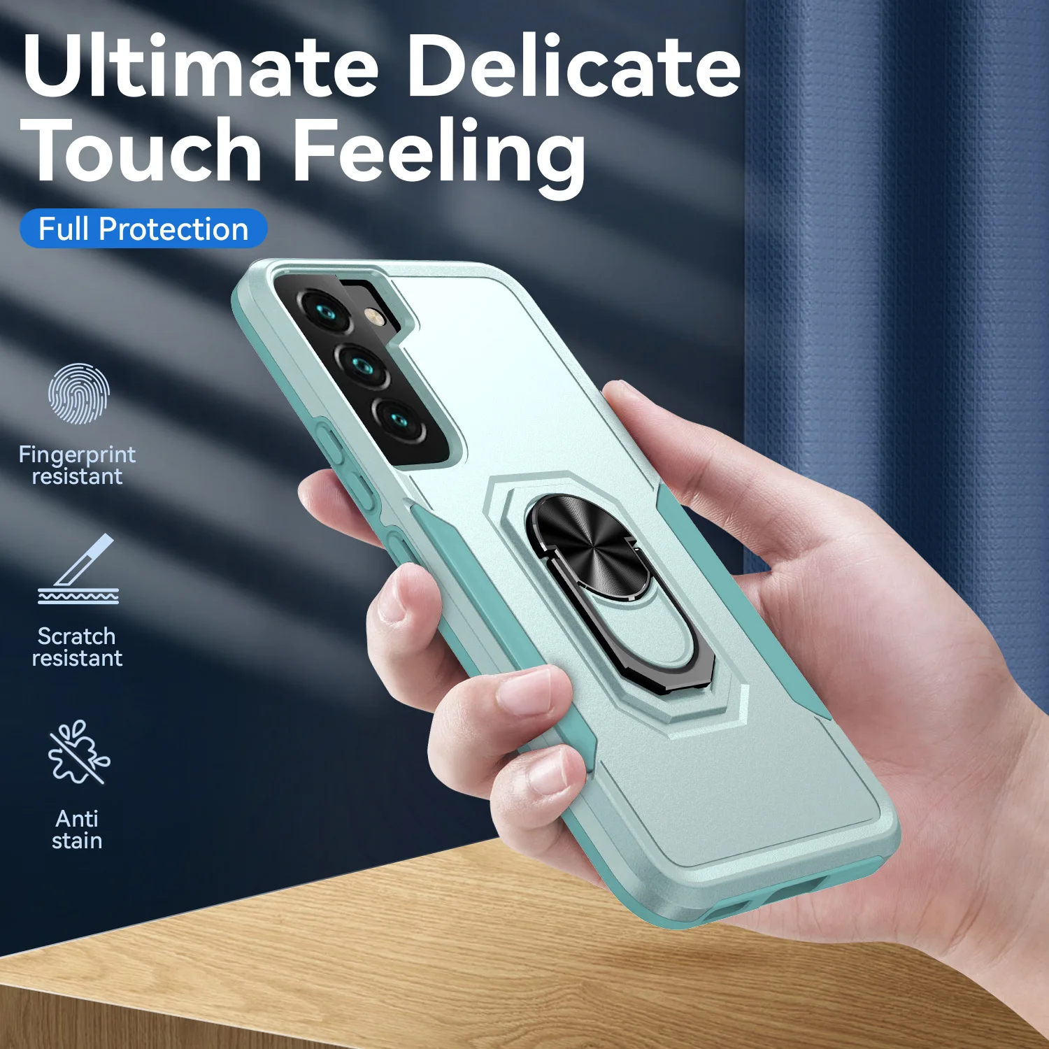 Smartphone Case w Kickstand Protective Armor Cell Finger holder stand Mobile Phone Shell for Samsung Galaxy S22 Plus Ultra