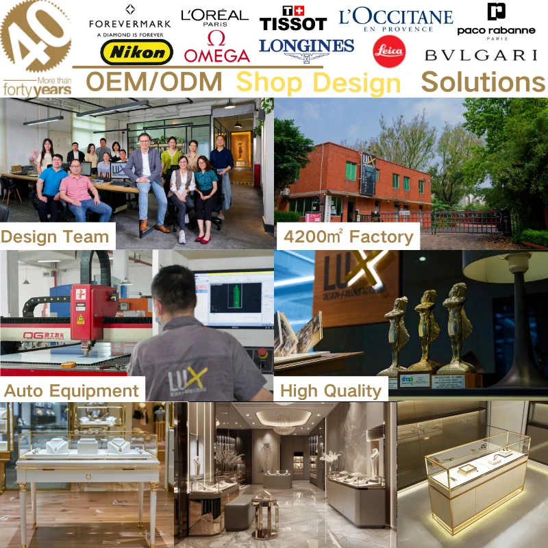 LUX Custom Modern Jewellery Display High Quality MDF Wood Showcase Jewelry Display Cabinet with LED Light