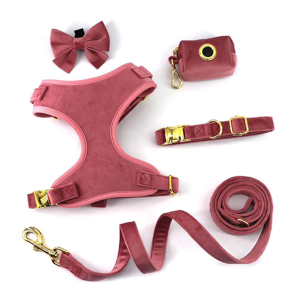 Popular Custom Pet Reversible Dog Harness With Metal Buckle Dog Collar Leash Set Service Dog Vest