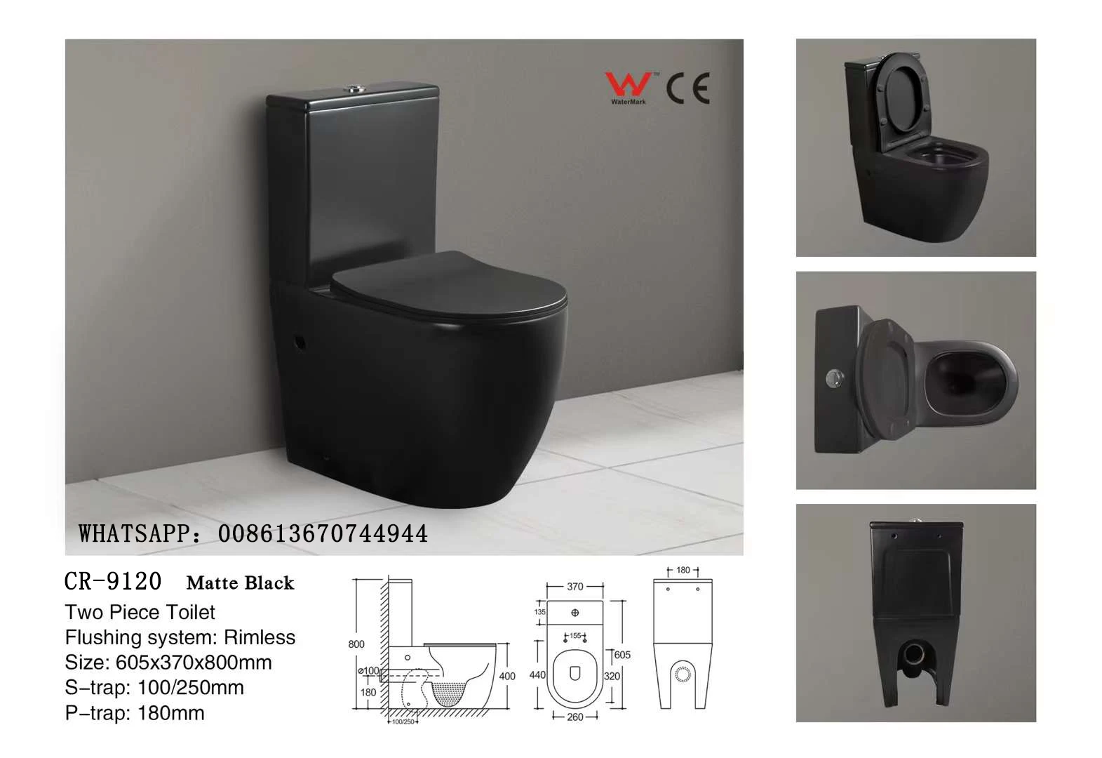 Bathroom Sanitary Ware Wash Down Two Pieces Toilet Manufacturers China White Ceramic Hotel School Home Australian WC Toilet
