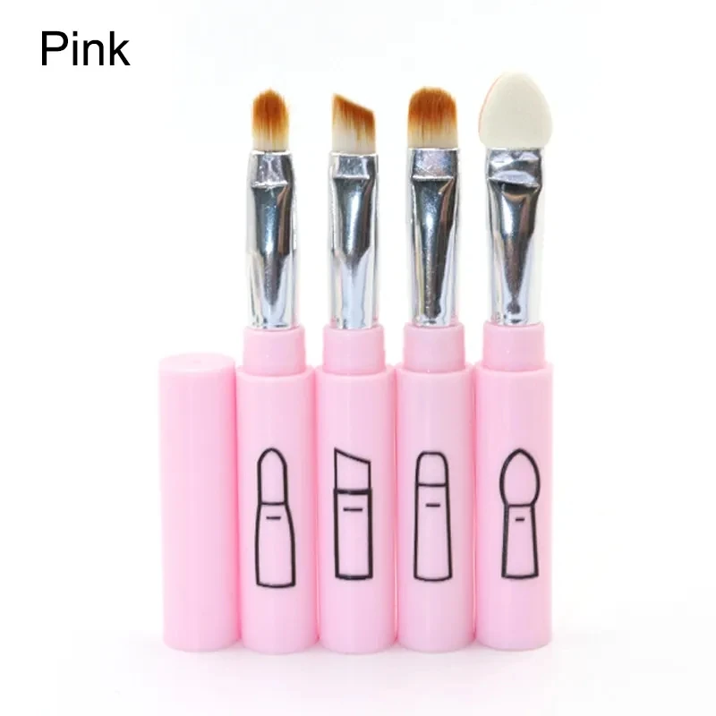 Stitch 4 in 1 makeup brush Portable travel Eye shadow brush Eyebrow brush Multifunction mini Beauty Tool with Cover