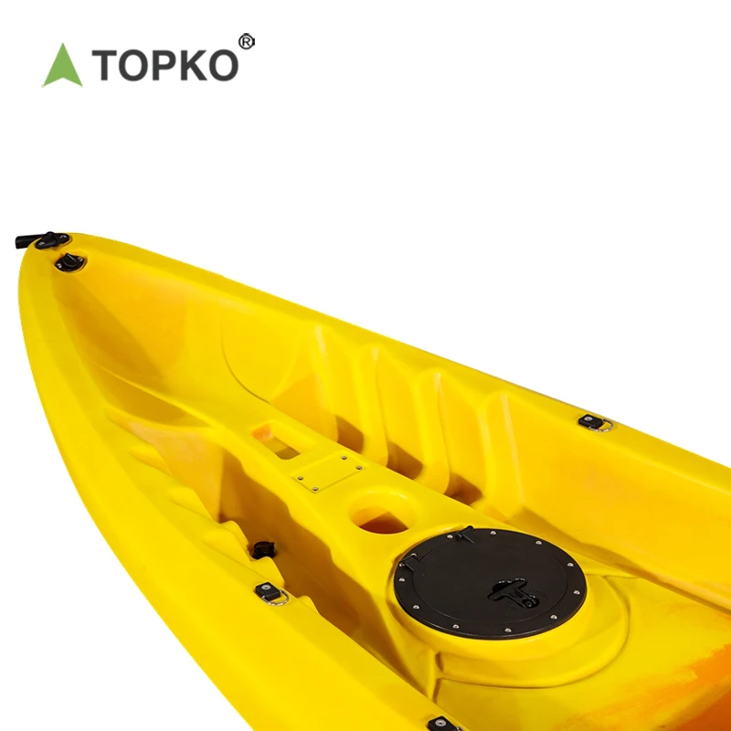 TOPKO buy cheap pvc inflatable foldable canoe kayak sea surfing fishing boat single seat pedal rowing boats for sale prices