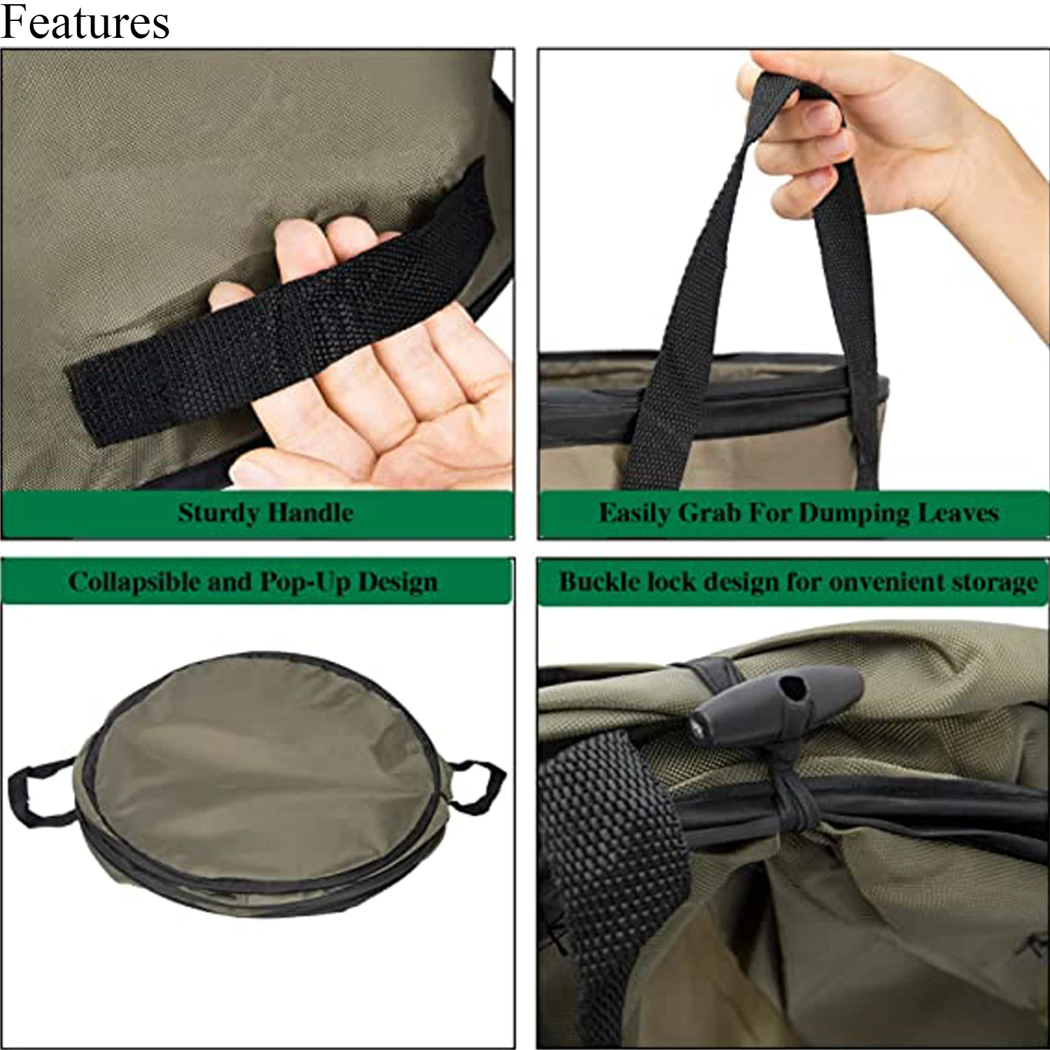 Customized Logo and Capacity Folding 30 Gallon Collapsible Toy Container Garden Camping Waste Pop up Leaf Bag