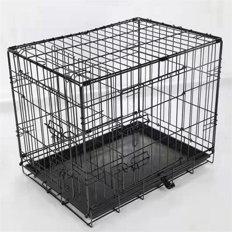 48 inch big steel pet cages foldable kennels heavy duty aluminum wire puppy crates house metal dogs cage with cover