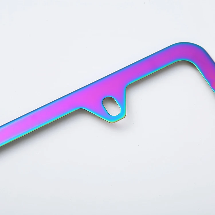 Rainbow Shading License Plate Frame Aluminum Board Frames Theft-Proof Frames Custom Colorful Dye License Plate Holder