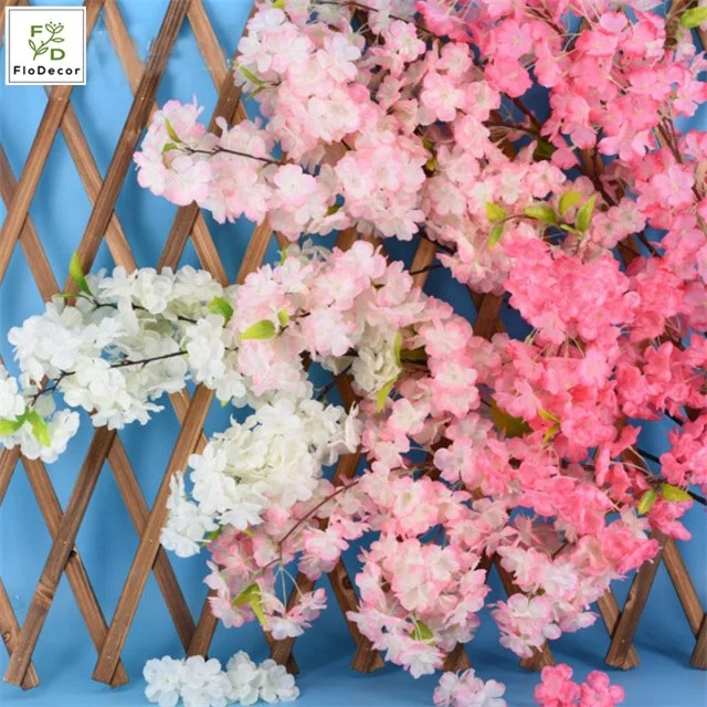 Wholesale Hot Selling Cheap Artificial Cherry Blossom Flower Silk Cloth For Hotel Wedding Home Party Decoration Showroom Design