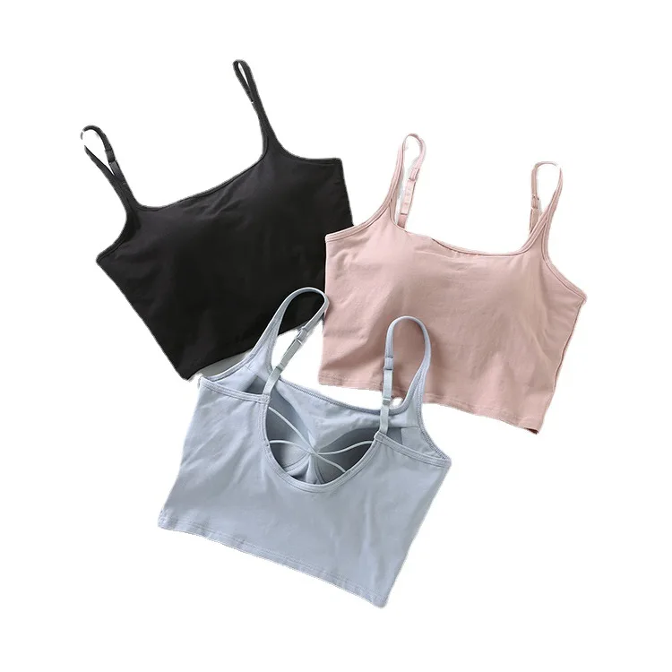 Hot Selling Beauty Back Camisole with Chest Pad and Chest Wrap Women Underwear Breathable fancy camisole top
