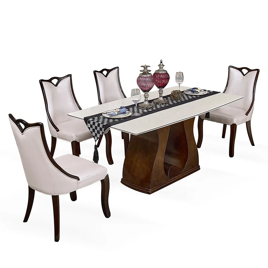 factory price luxury dinner dinning wood table dining room marble table sets