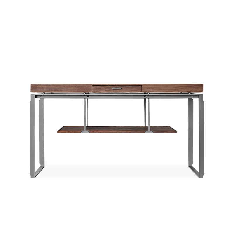 Итальянский минималистичный входной стол, входная дверь из орехового ореха, входной стол, шкафчики из нержавеющей стали