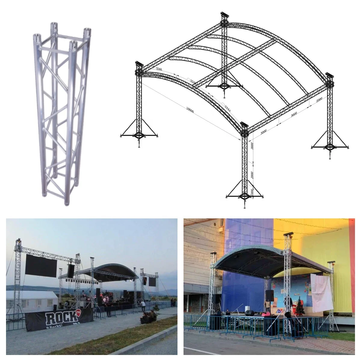 spigot high-quality Aluminum curve truss  par light stand used for  truss displays exhibition booth trusses for events