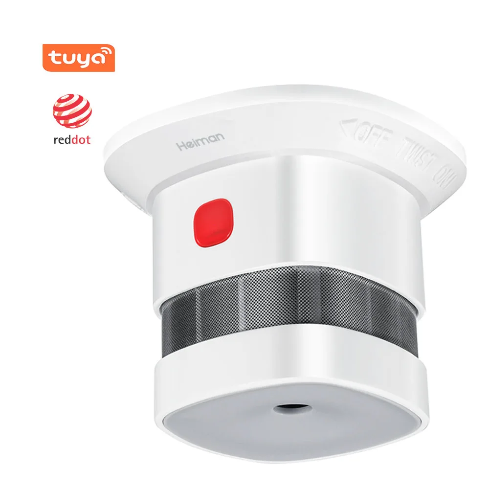Heiman EN14604 approved Zigbee battery low-voltage alert smoke alarm smart photoelectric smoke detector for fire alarm