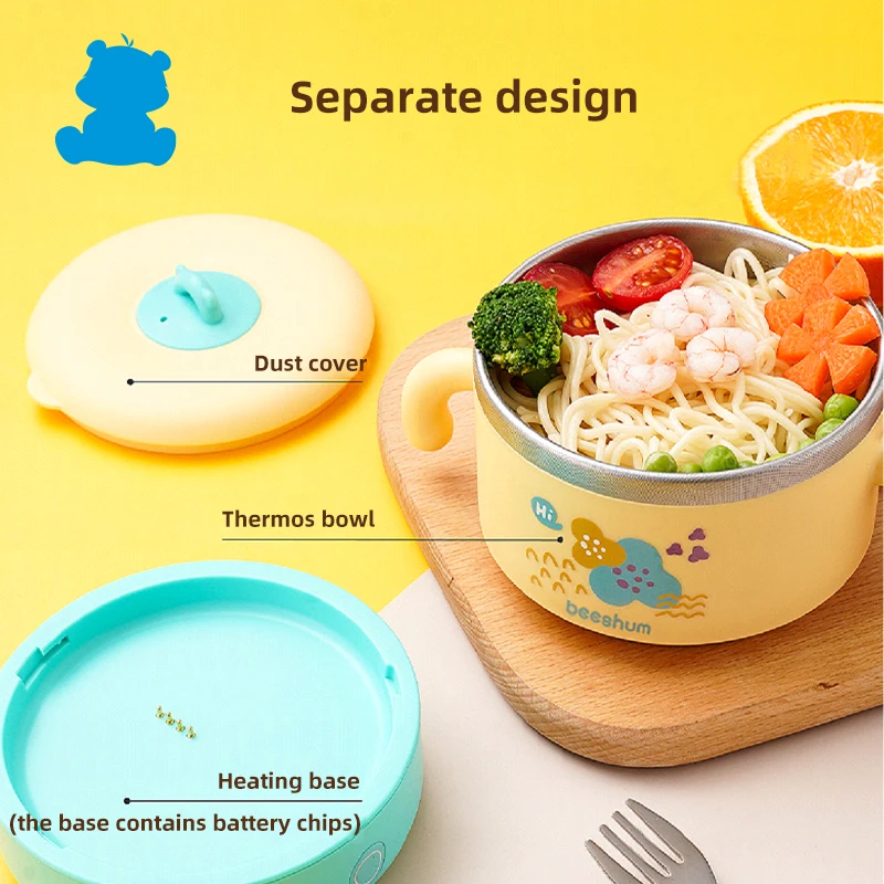 OEM Touch Screen Constant Temperature Rechargeable Electric Insulation Smart Baby Suction Bowl Warmer
