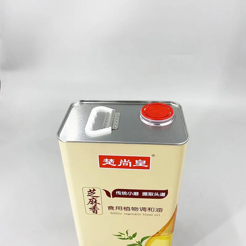 custom Empty Tinplate can Metal Container 5Litre Virgin Edible Oil Tin Can Food Grade oil Packaging tin for olive oil