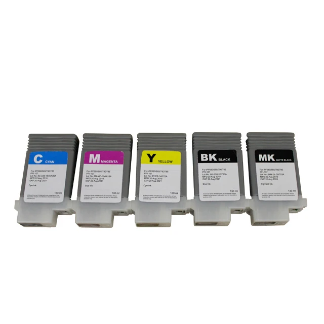 BCinks Wide Format Plotter Compatible Refill PFI 107 Ink Cartridge for Canon iPF 670 680 770 780 with Ink Chip