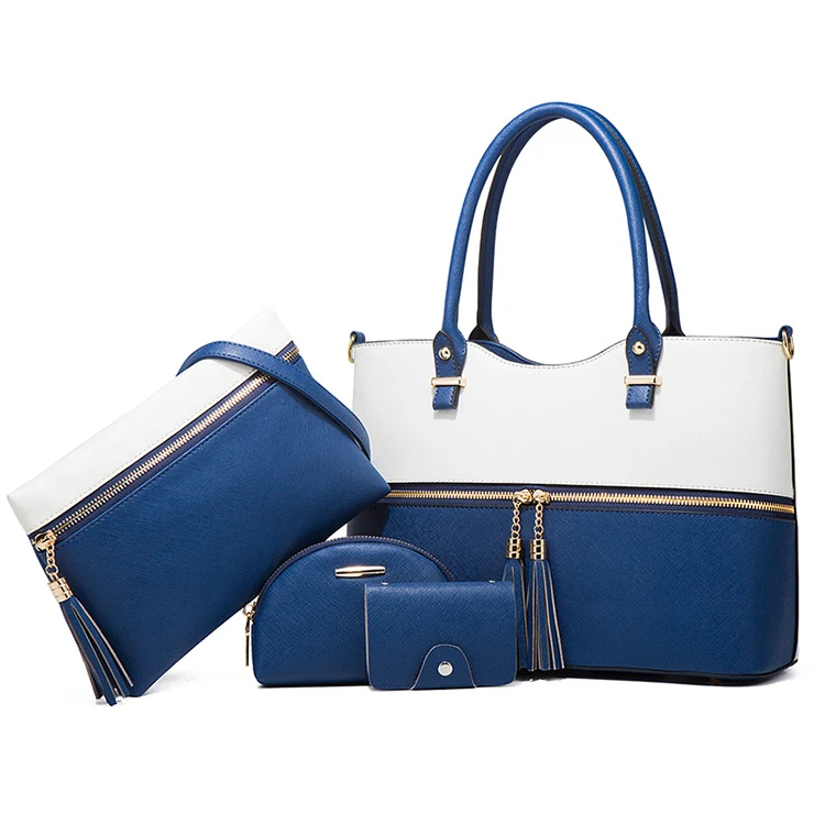 New Arrivals Trending Luxury Ladies Tassel Tote Handbags 4 Pieces Sets Wholesale Customised Designer Women Hand Bags 4 In 1