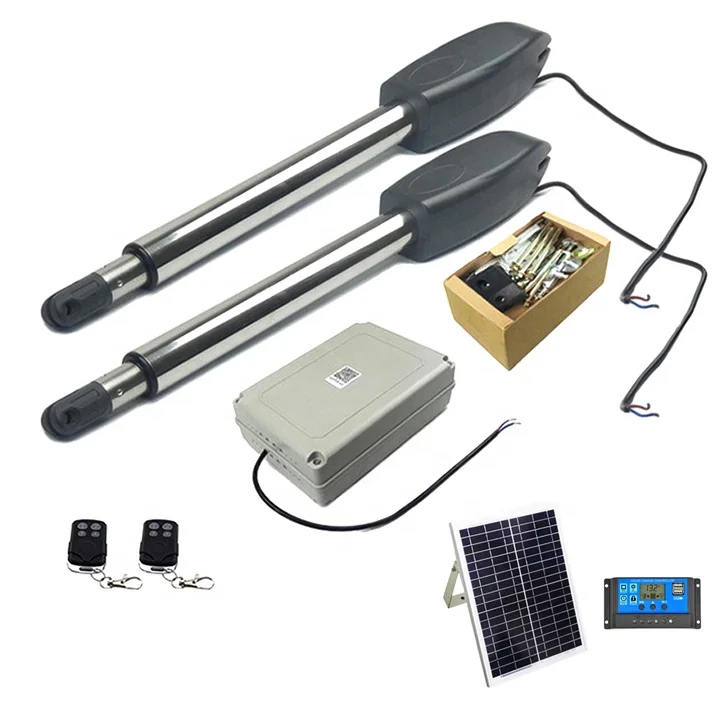 car automatic swing electric gate opener swing solar DC automatic sliding gate opener kit 24V remote control