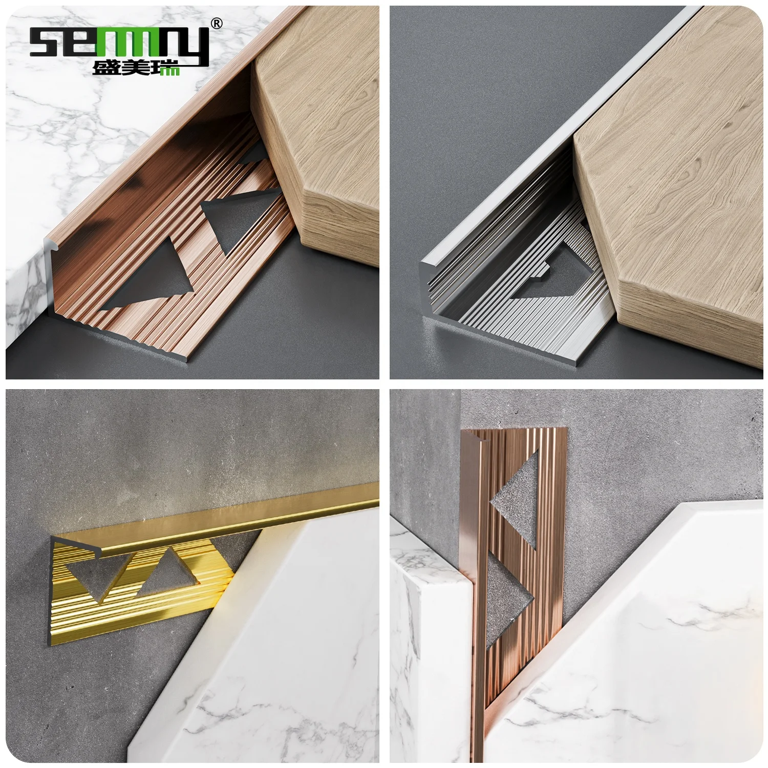 Factory wholesale L shape aluminium tile edge profile for floor and wall edge decoration High quality aluminium tile edging