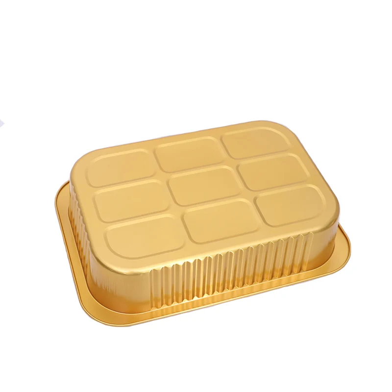 YOUXUAN Custom Colored Rectangular Loaf Pan Aluminum Foil Containers With Plastic Lid