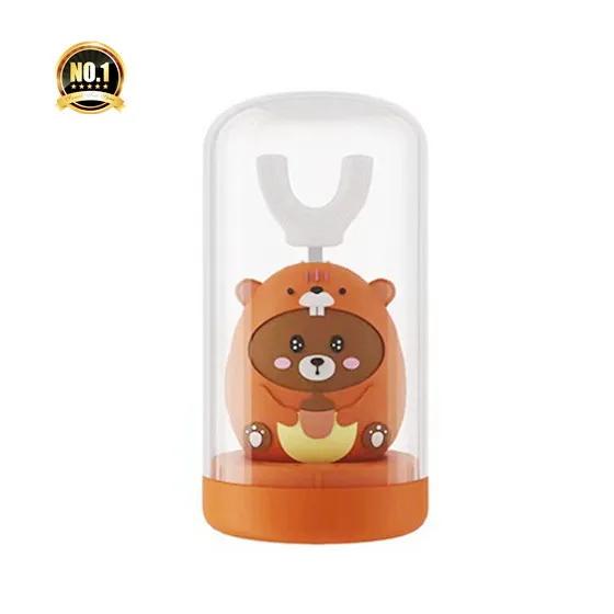 Waterproof 360 Degree Food Grade U Shape Silicone Electroni Children Cartoon Baby Automatic Sonic Kids 360 Electric Toothbrush
