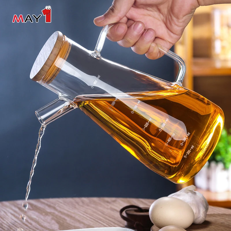 
High clear borosilicate glass anti leakage olive oil dispenser 