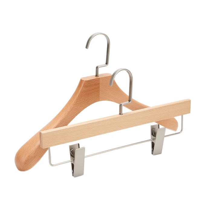 China manufacturer solid wood suit hangers custom logo wood coat hangers for clothing store