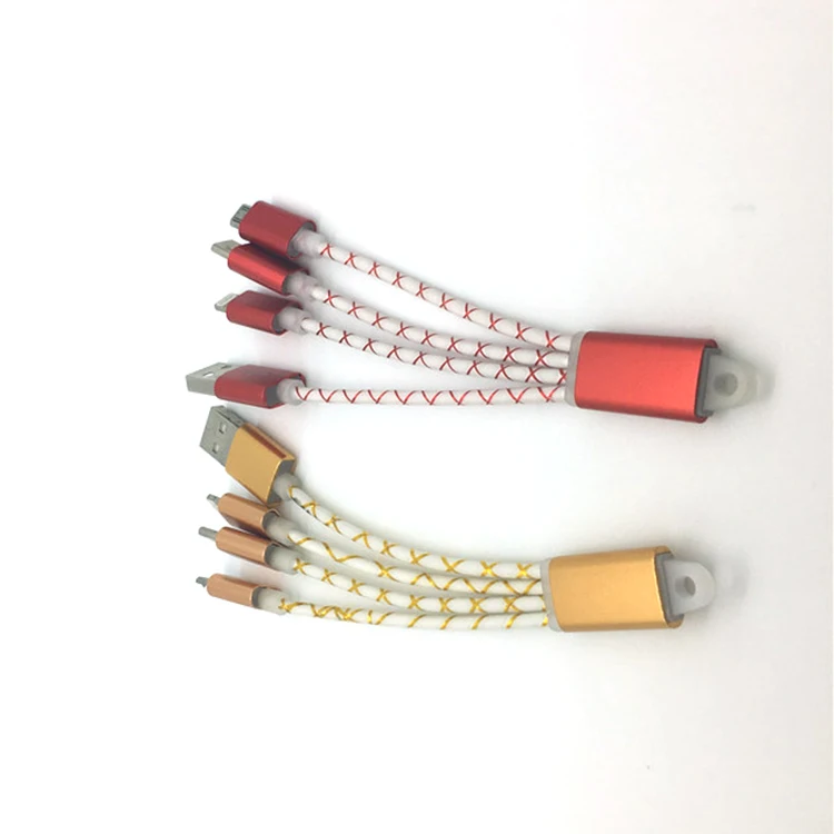  0 2 м перезаряжаемые цветной usb кабель с нейлоновой оплеткой Кабель Micro 8 Pin Type C мульти-функциональный телефон 3 в 1 нейлоновый Дата-кабель для зарядного