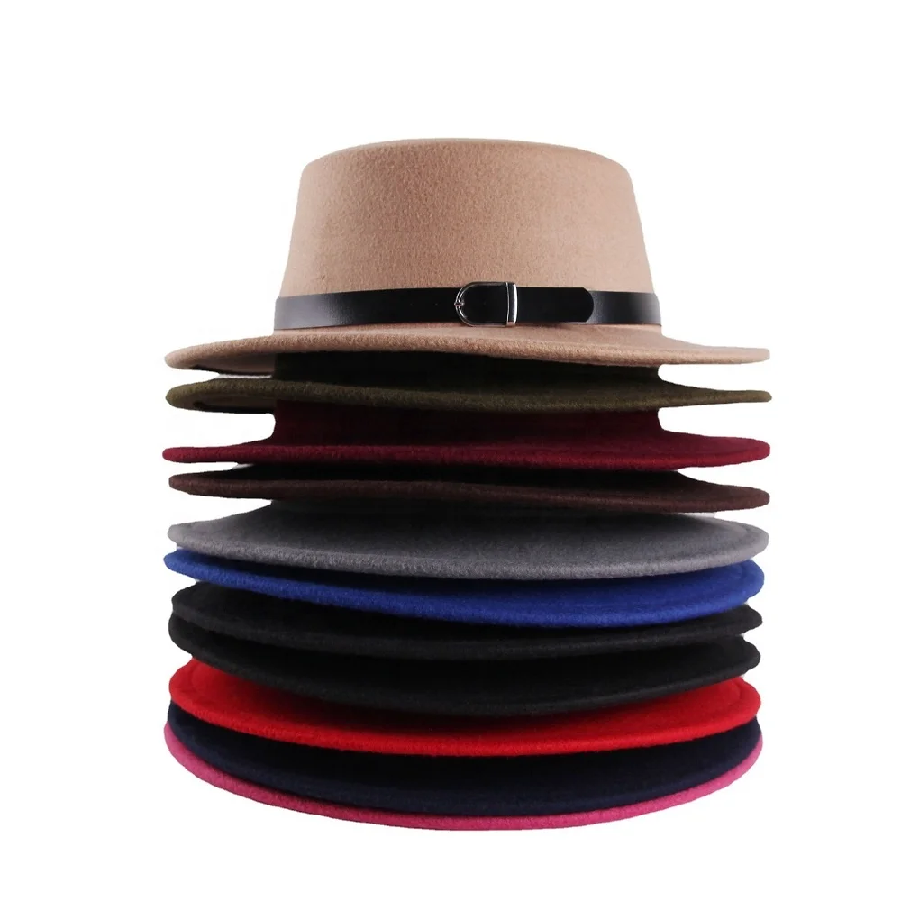Classic British Vintage Fedora Hats Flat Top Wedding Church Formal Cap Hard Brim Elegant Belt Bowler Hats for Women and Men