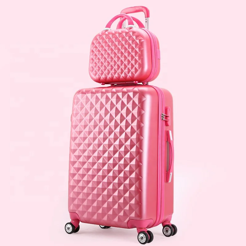 Cheap Mini Makeup Bag Lightweight Carryon Trolley Diamond ABS Suitcase Luggage