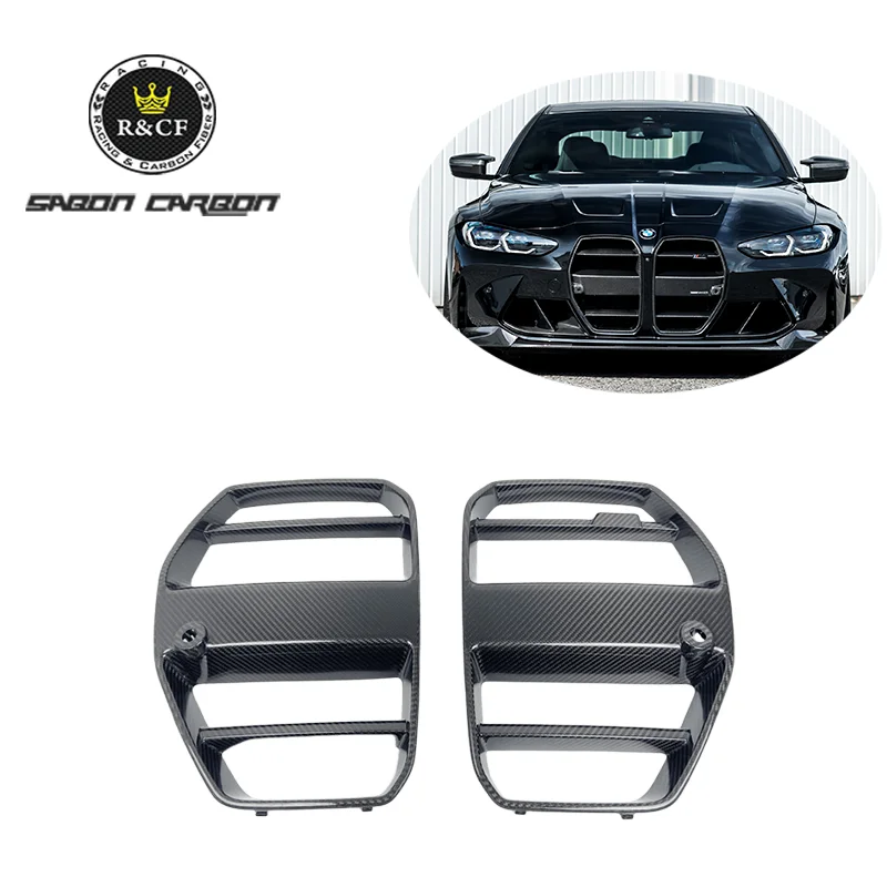 2021+ ST-Style  G80 M3 Carbon Fiber Front Bumper Grille Bumper Cover Nose Trim For BMW G80 M3 G82 M4