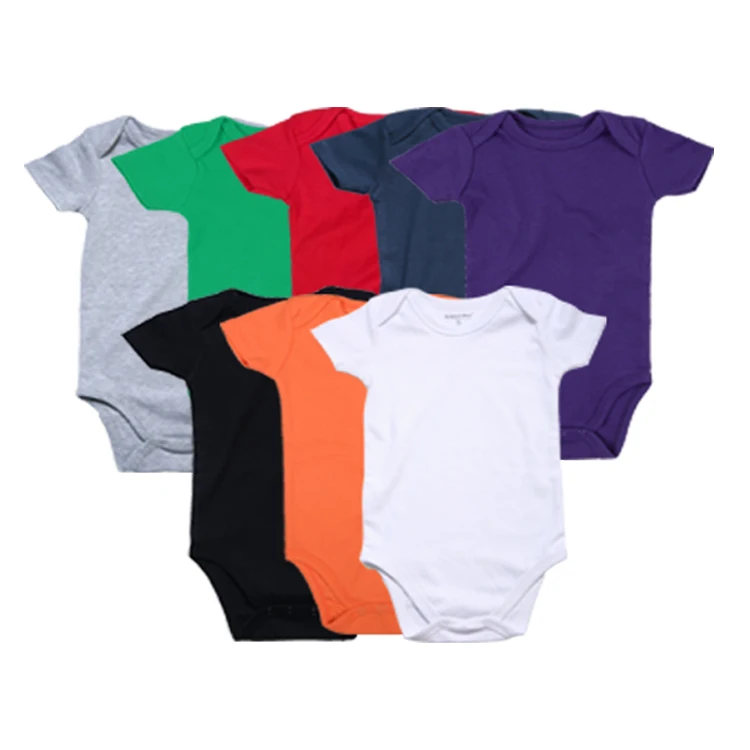 Factory MOQ OEM Custom 0-24 Months Kids Clothing Baby Clothes Cotton Baby Romper Newborn Wholesale Black Baby Bodysuit