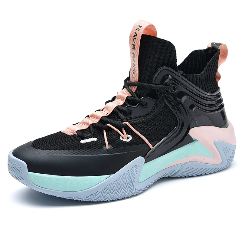 New Style Men Basketball Shoes Trendy Sneakers Fashion Sports Shoes EVA Cotton Fabric Male Rubber Mesh,microfiber Leather 1 Pair