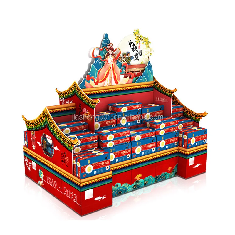Factory Manufacturer POS Display Stand Cardboard Floor Display Paper Promotion Tower Products Display Shelves At Supermarket
