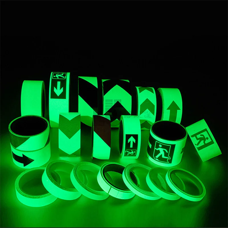 Printable PVC Luminous Film Self Adhesive Photo Luminescent Tape Glow in the Dark Sticker Tape for Exit Sign