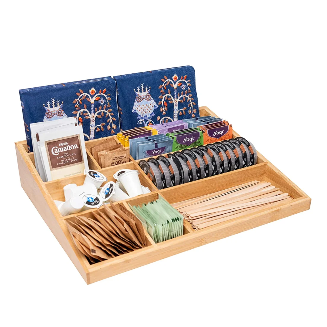 Многофункциональный бамбуковый органайзер для канцелярских принадлежностей