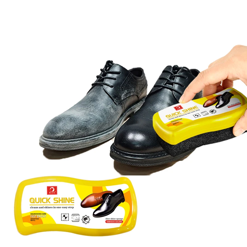 Most popular  Brand quick shoe shine sponge , Leather Shiner Good Price In Factory Neutral Black Color Neutral Polish