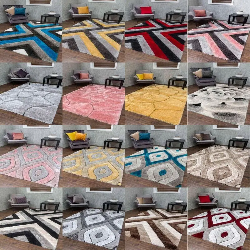 3d ковер с неправильной геометрической печатью лохматый Фабричный 100% не теряющий полиэстеровый