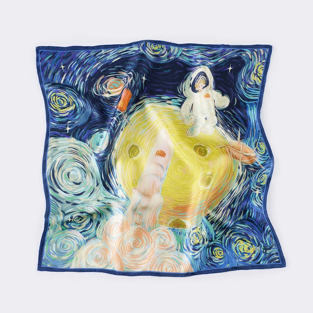 Роскошный дизайнерский модный Шелковый шарф для волос, размер на заказ 16 мм, шарф из 100% чистого шелка для женщин