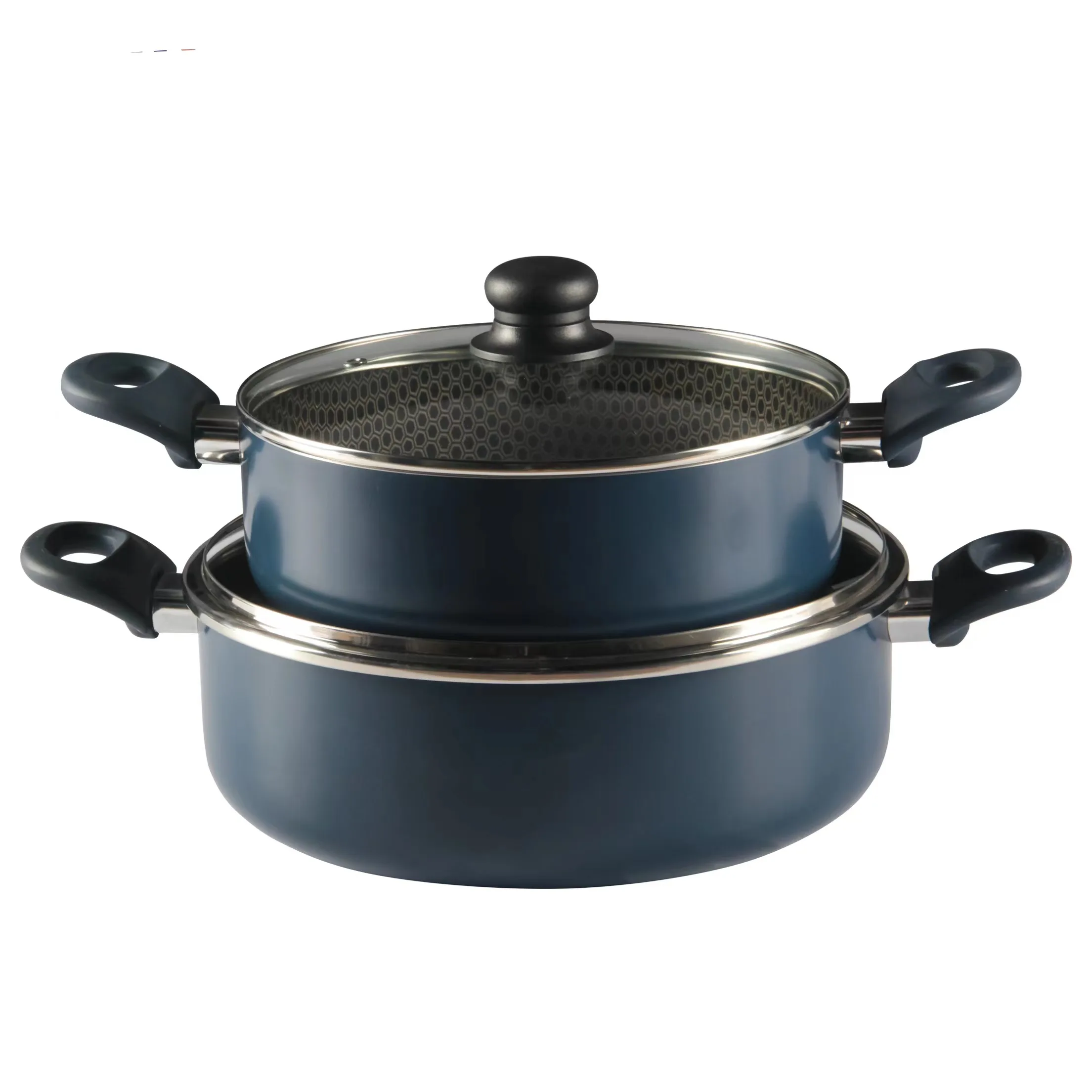 Soup Pot Kit 2 pieces super large capacity honey comb coating dark coating high quality aluminum non-stick pot