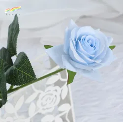 NB BLUES High quality real touch artificial roses light blue decoration eternal rose