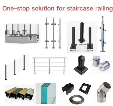 Glass Panel Railing System Luxury Exterior Glass Railing Project INOX 304 Balcony Terrace Top-mounted Railing Handrail Posts