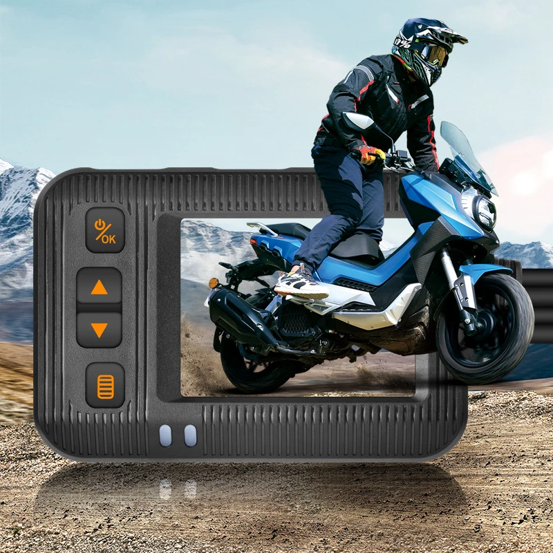 OEM HD 2 Inch Dual Lens Motorcycle Black Box Waterproof 1080P Car Dash Cam Camera Loop recording 3 Cameras Driving Recorder