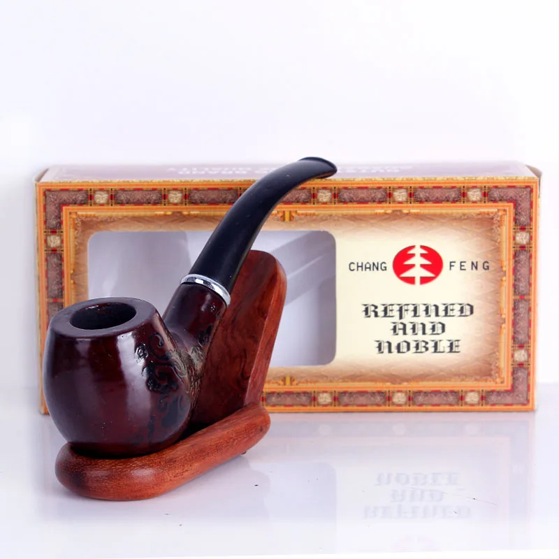 Eliao Novel Design Solid Wooden Smoking Pipe Bent Type Reusable Smoking Pipe Wholesale Stylish Tobacco Smoking Pipe
