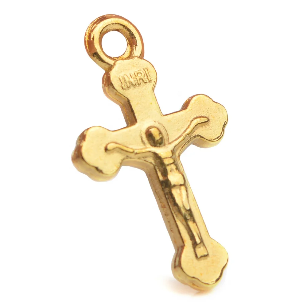Catholic 20mm Small  Bracelet Cross Religious Classic Charm Metal Crucifix Pendant