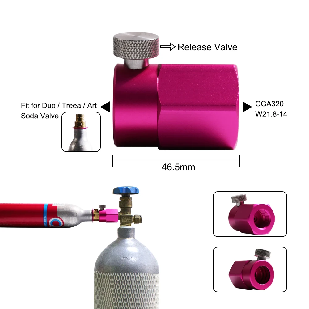 CO2 Refilling Refill Adapter for Filling Soda Maker Co2 Cylinder Compatible with DUO Terra Art Pink SodaStream