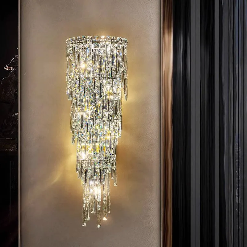 Nordic Simple Style Corridor Bedroom Bedside Aisle Living Room Decoration Crystal Wall Lamp