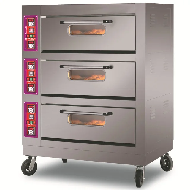 Commercial Bread Electric Oven Three Deck Six Sheet Industrial Bread Maker Toaster Baking Oven