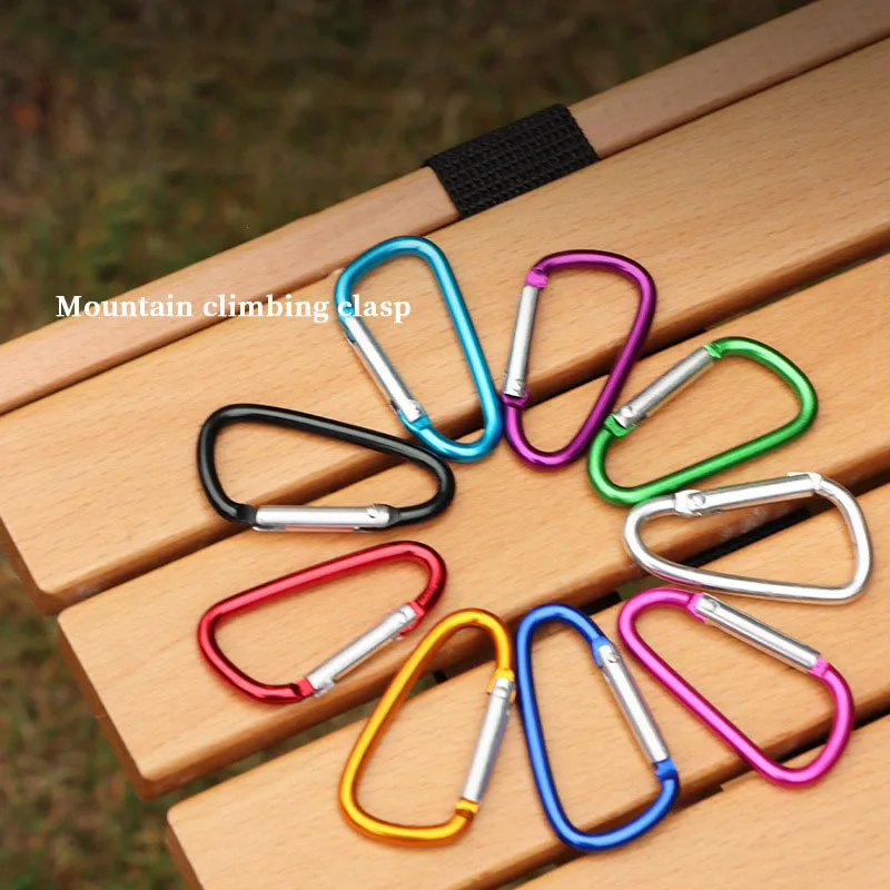 Aluminum Alloy Carabiner Outdoor Hanging Buckle Mountain Climbing Clasp Bottle Clip Quick Release Buckle Gift