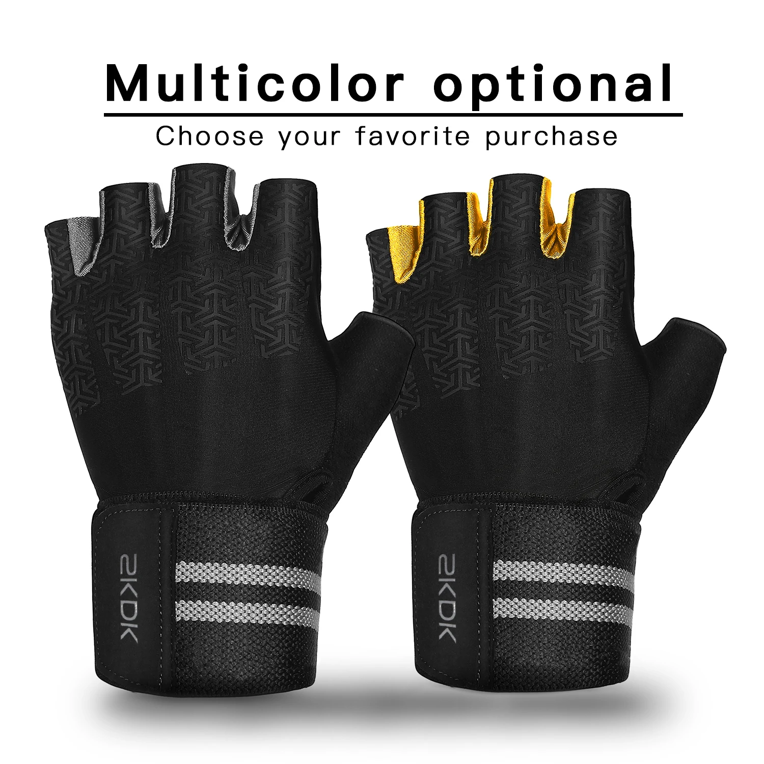 Спортивные перчатки из полиэстера SBR на полпальца для тренировок тяжелой атлетики фитнеса с поддержкой запястья мужчин и женщин