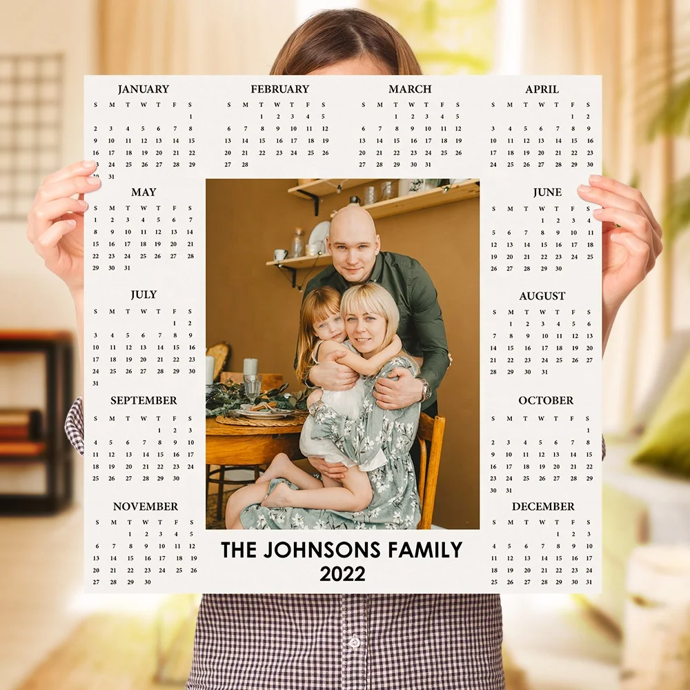 Drop Shipping Custom 2022 Private Label Photo Calendar Printing Poster Custom Single Page Wall Calendar For Family